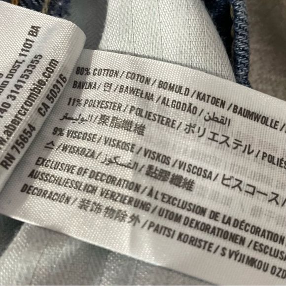 0 W25 Blown Out Distressed Cuffed Blue Jeans Abercrombie & Fitch - Picture 6 of 8